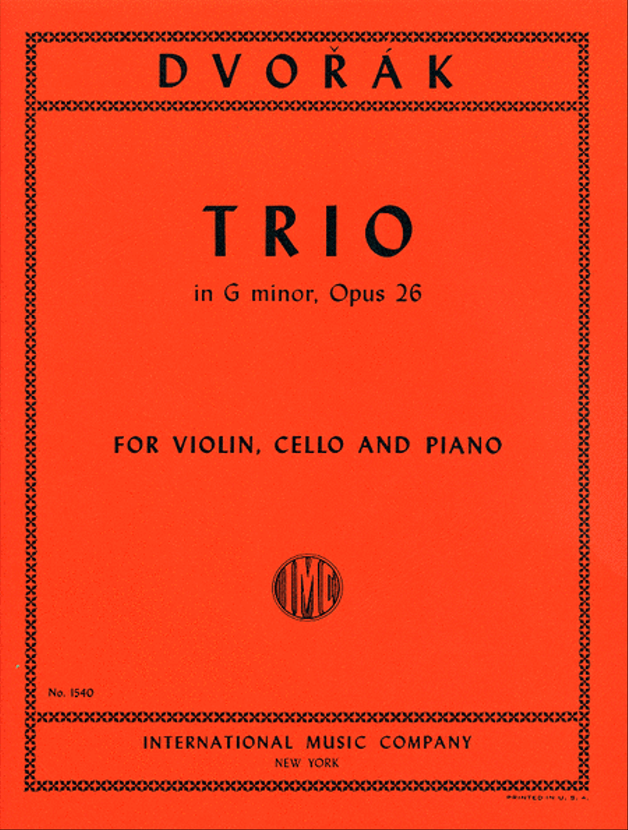 Trio In G Minor, Opus 26 Piano Trio scores gallery preview page 1