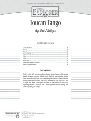 Book cover for Toucan Tango: Score