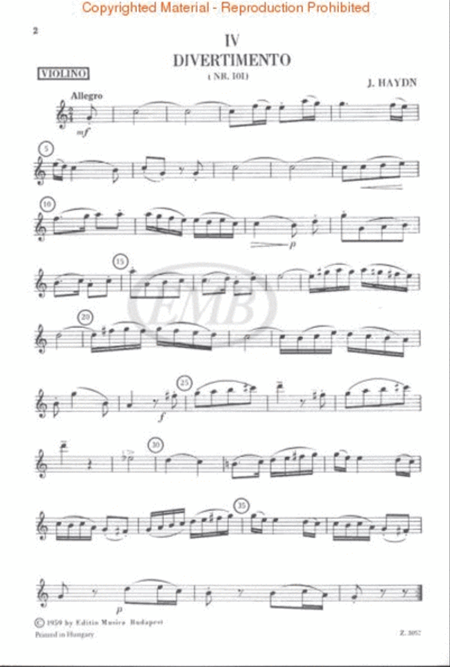 Six Divertimenti for Violin, Viola & Cello, Nos. 4-6