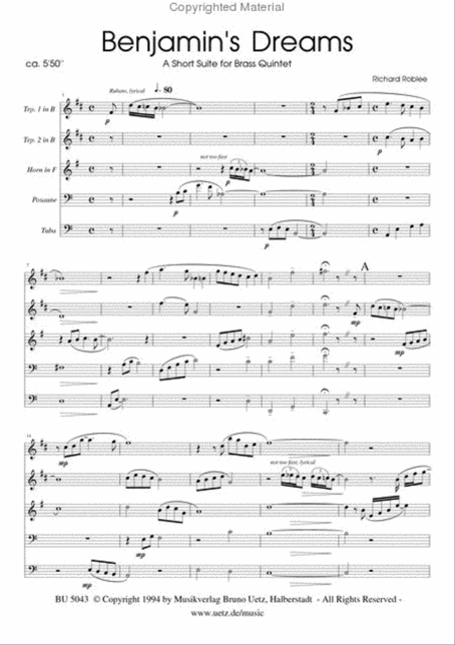 Benjamin's Dreams Euphonium scores gallery preview page 2