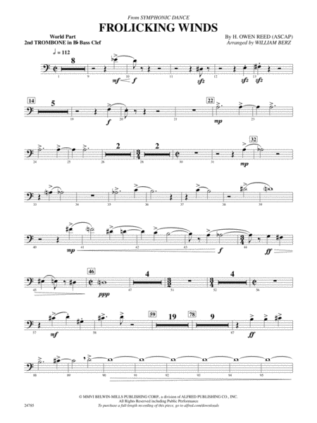Frolicking Winds (from Symphonic Dance): (wp) 2nd B-flat Trombone B.C.