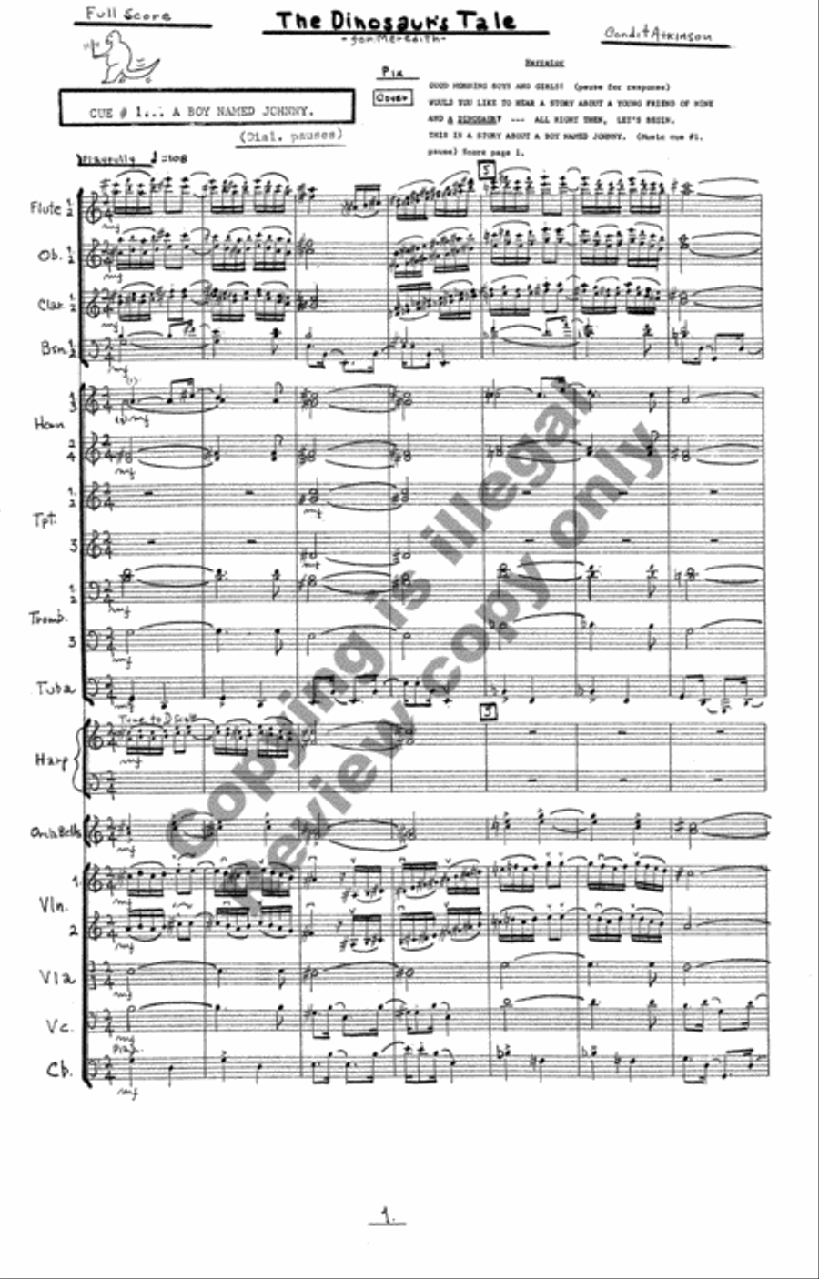 The Dinosaur's Tale The Dinosaur's Tale Full Orchestra scores gallery preview page 3