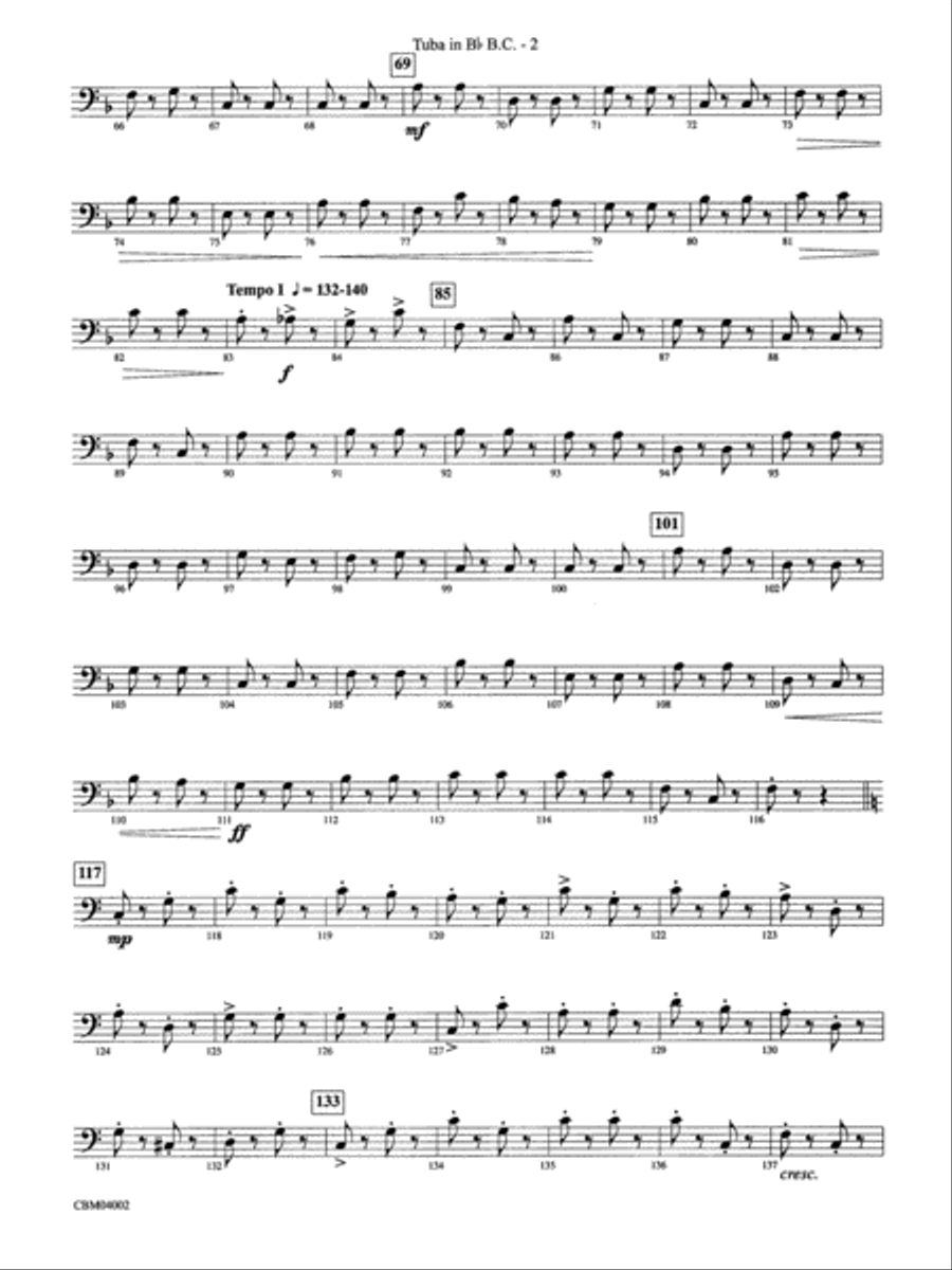 The Dam Busters Concert March: WP B-flat Tuba B.C. Concert Band scores gallery preview page 2