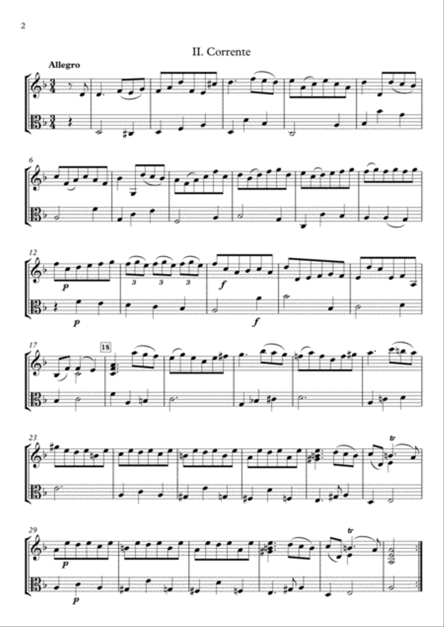 Sonata in d minor for Violin & Viola, Op.5-7 String Duet scores gallery preview page 2