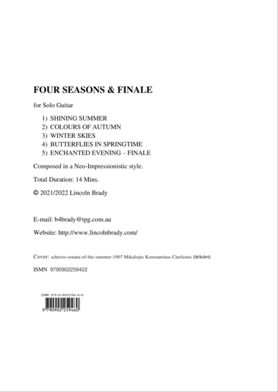 FOUR SEASONS & FINALE - Solo Guitar Classical Guitar scores gallery preview page 2