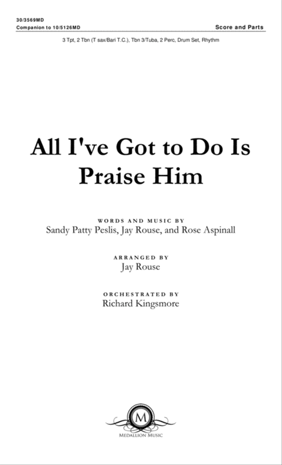 All I've Got to Do Is Praise Him - Brass and Rhythm Score and Parts Choir scores gallery preview page 2