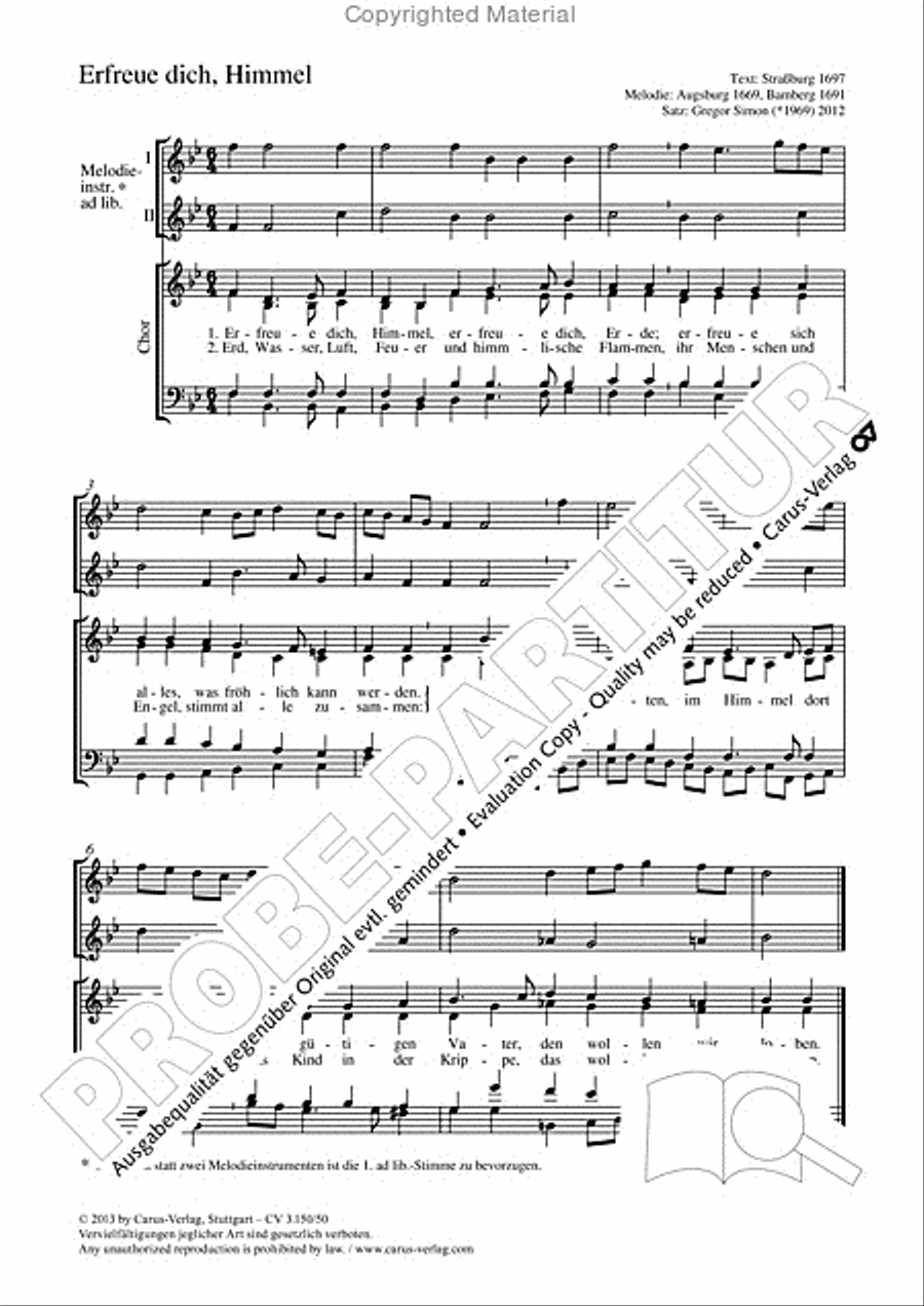 Erfreue dich, Himmel Erfreue dich, Himmel 4-Part scores gallery preview page 2