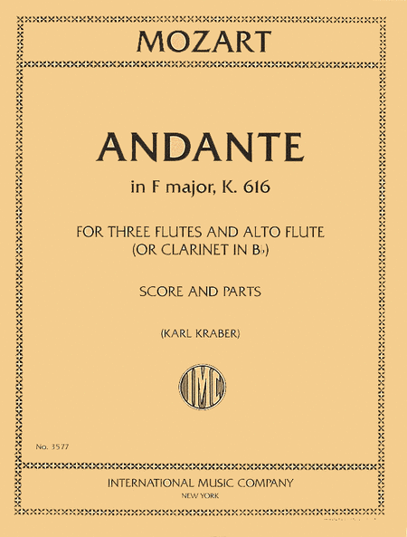 Wolfgang Amadeus Mozart : Andante in F major, K. 616 - Flute Quartet