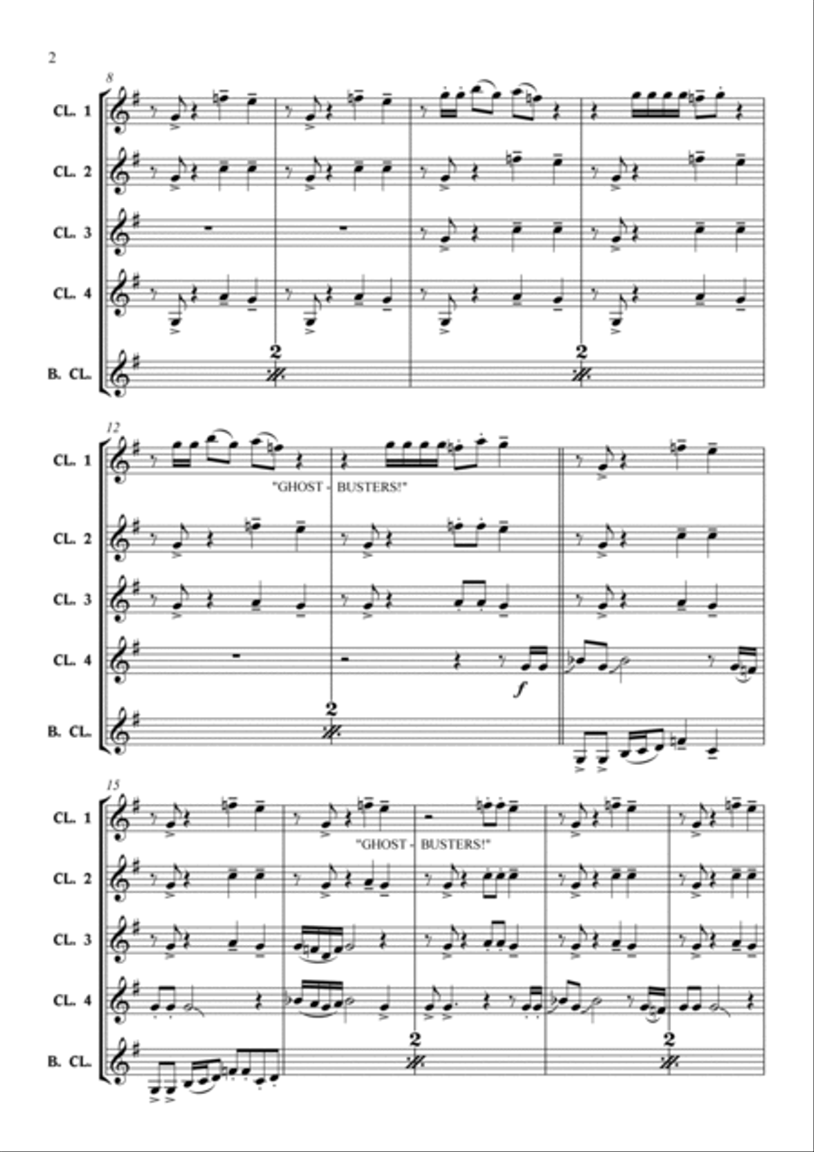 Ghostbusters Clarinet Quintet scores gallery preview page 5