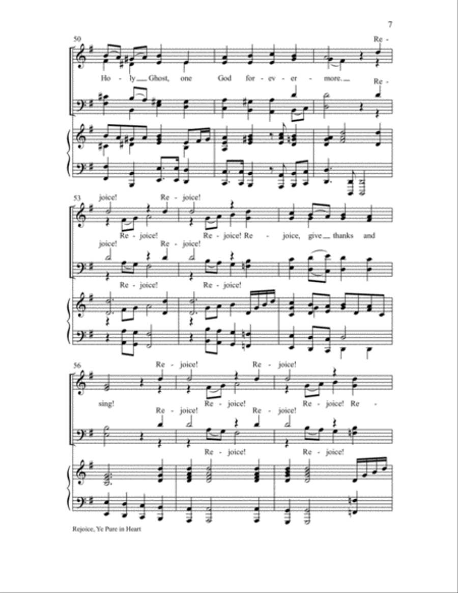 Rejoice, Ye Pure in Heart 4-Part scores gallery preview page 7