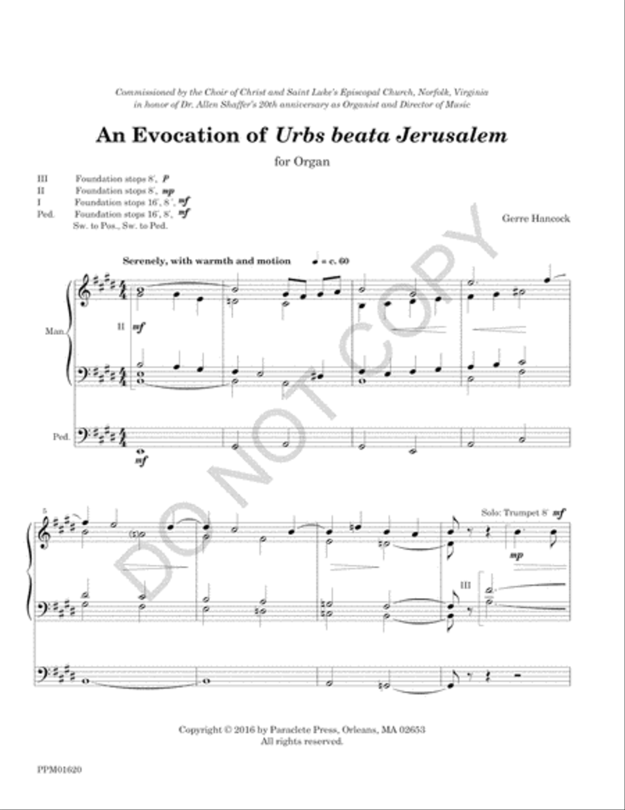 An Evocation of Urbs beata Jerusalem Organ scores gallery preview page 4