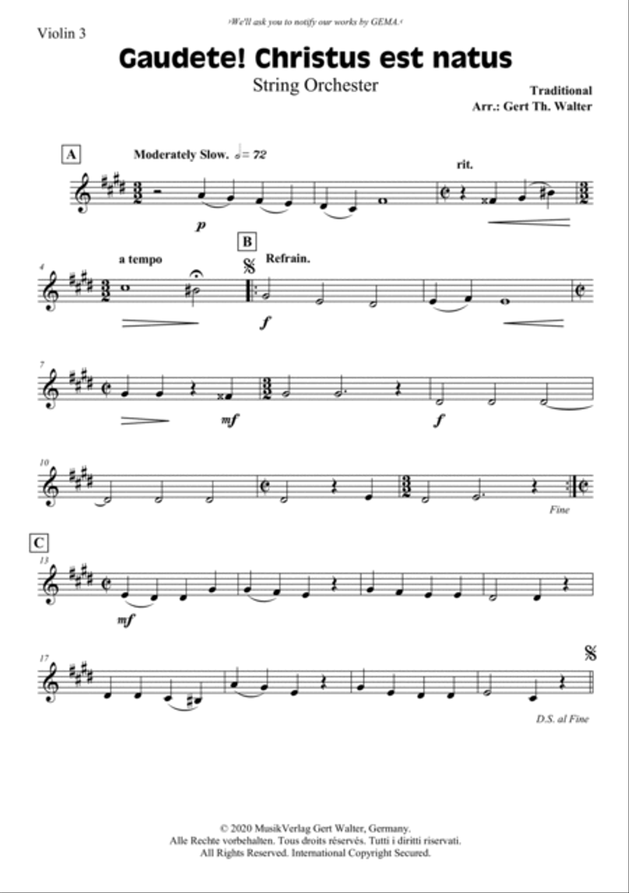 Gaudete! Christus Est Natus String Orchestra scores gallery preview page 5