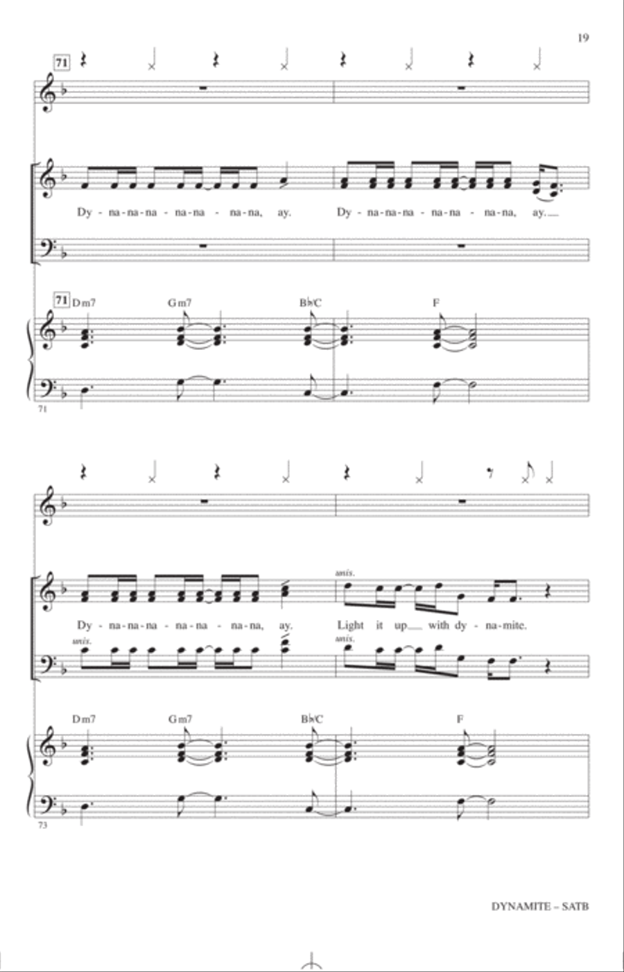 Dynamite (arr. Roger Emerson) 4-Part scores gallery preview page 18