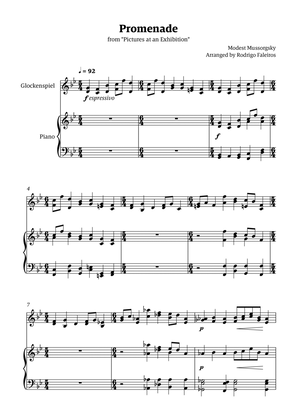 Promenade (from "Pictures at an Exhibition") - for solo glockenspiel and piano accompaniment