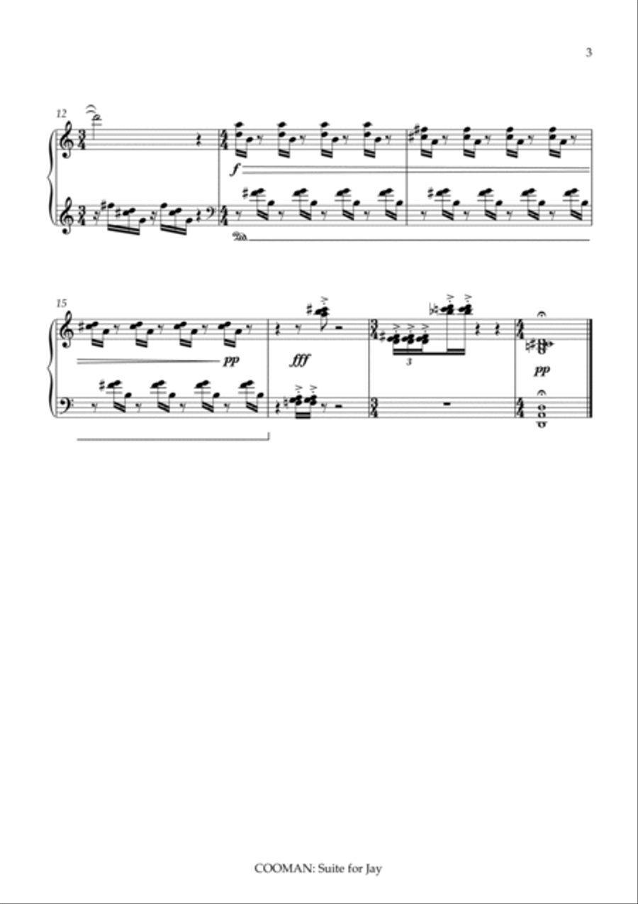Carson Cooman - Suite for Jay for piano Piano Solo scores gallery preview page 3