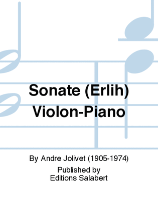 Sonate (Erlih) Violon-Piano