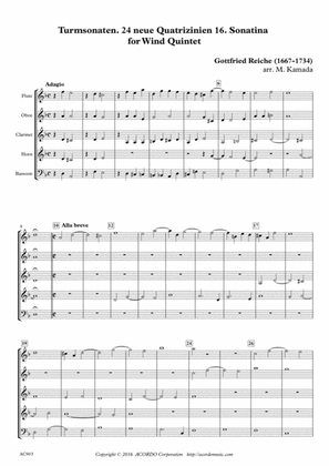 Turmsonaten. 24 neue Quatrizinien 16. Sonatina for Wind Quintet