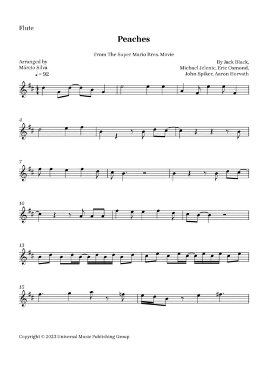 Peaches Flute Solo scores gallery preview page 4