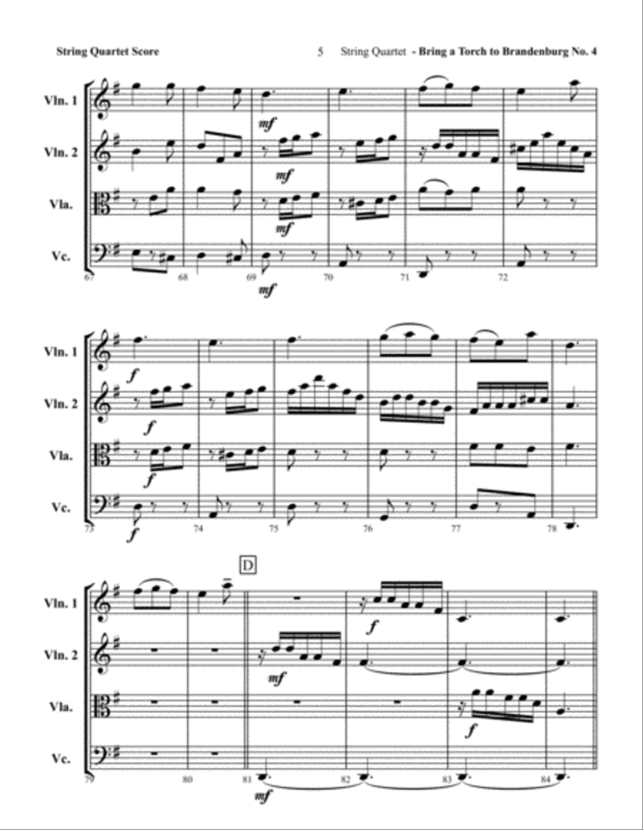 Bring a Torch to Brandenburg No.4 Chamber Orchestra scores gallery preview page 5