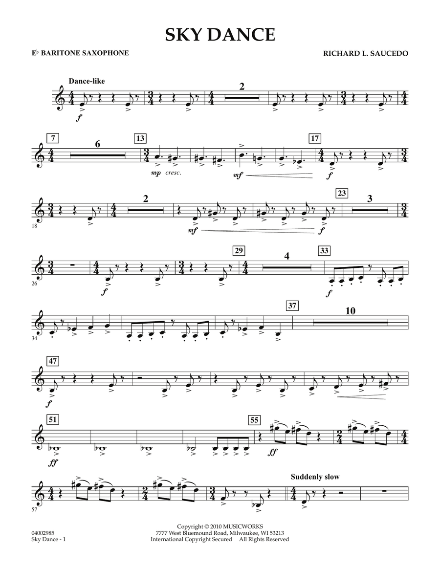 Sky Dance - Eb Baritone Saxophone