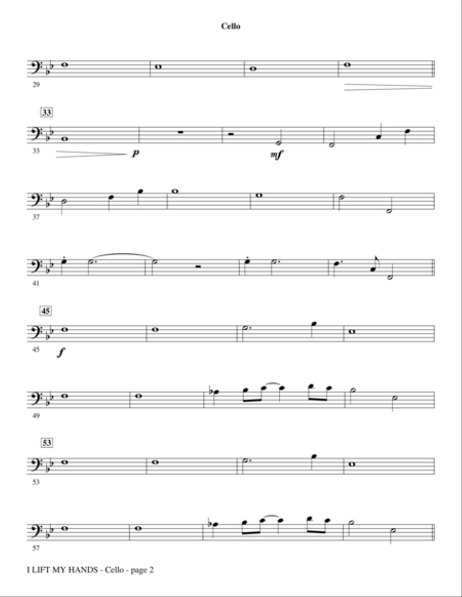 I Lift My Hands - Cello Choir scores gallery preview page 2