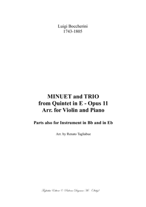 Boccherini - MINUETTO e TRIO dal Quintetto in Mi - Opus 11 - Arr. per violino e pianoforte - Parts a