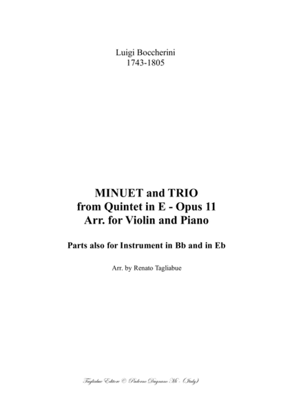 Boccherini - MINUETTO e TRIO dal Quintetto in Mi - Opus 11 - Arr. per violino e pianoforte - Parts a image number null