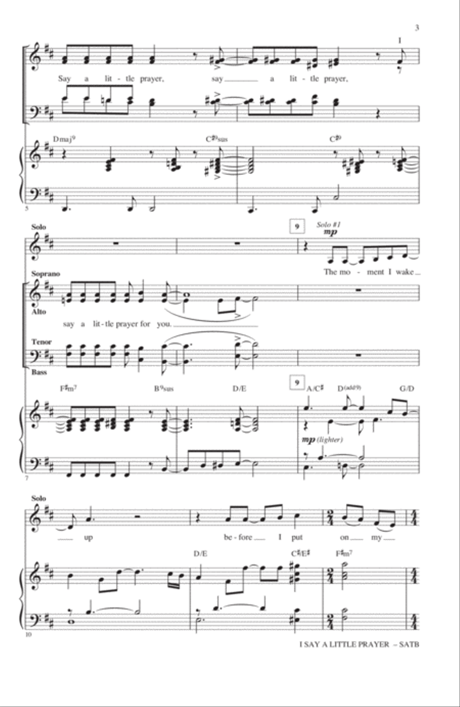 I Say A Little Prayer (arr. Michele Weir) 4-Part scores gallery preview page 2