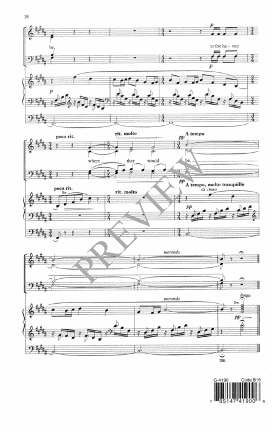 They that Go Down to the Sea in Ships 4-Part scores gallery preview page 17