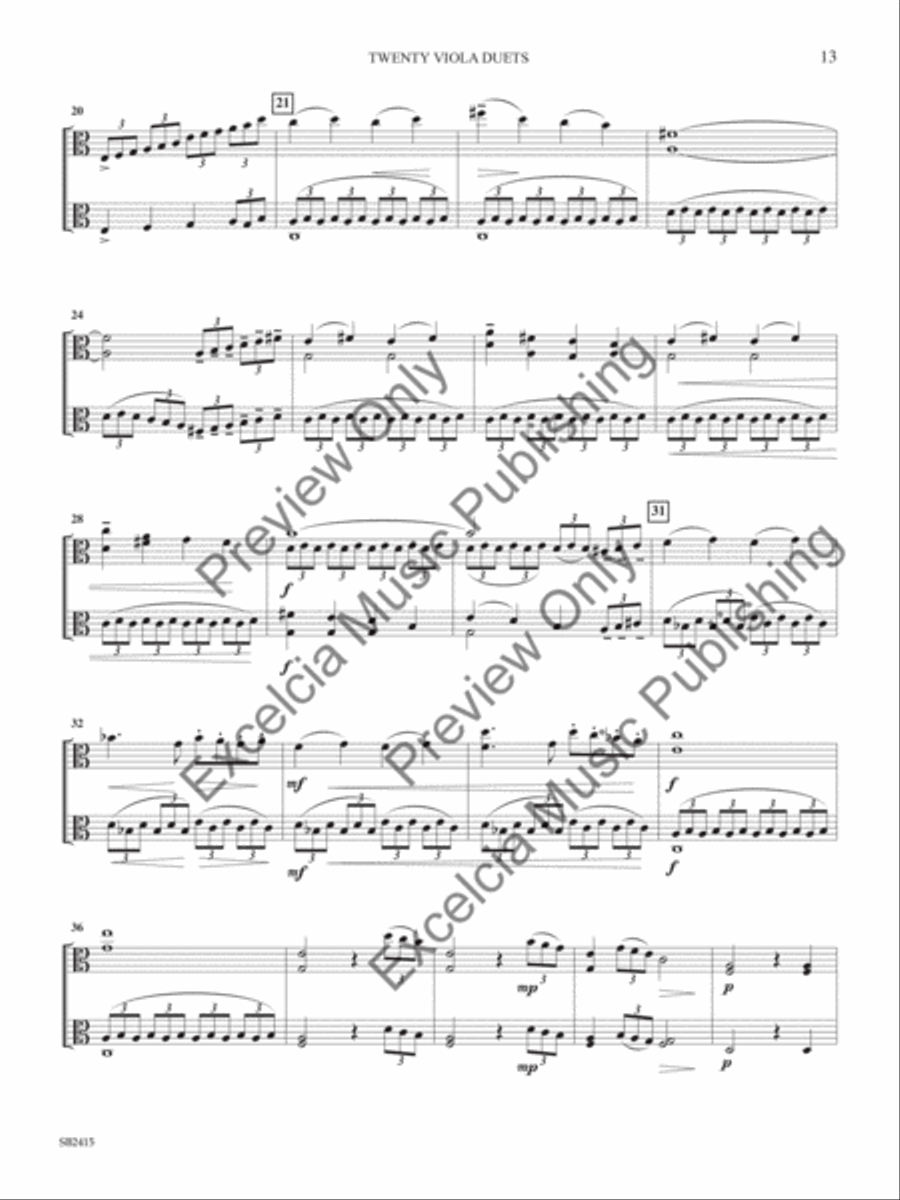 Twenty Viola Duets Twenty Viola Duets String Duet scores gallery preview page 12
