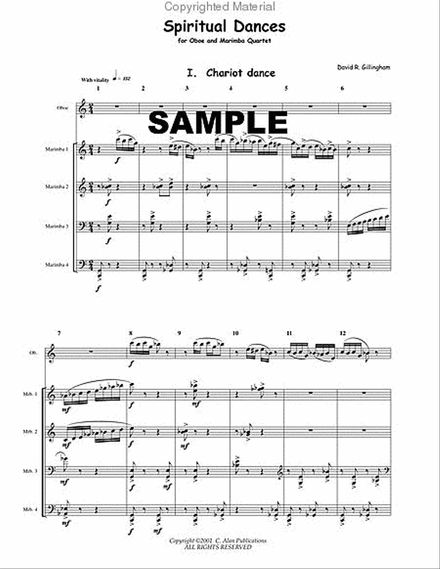 Spiritual Dances Percussion Ensemble scores gallery preview page 2