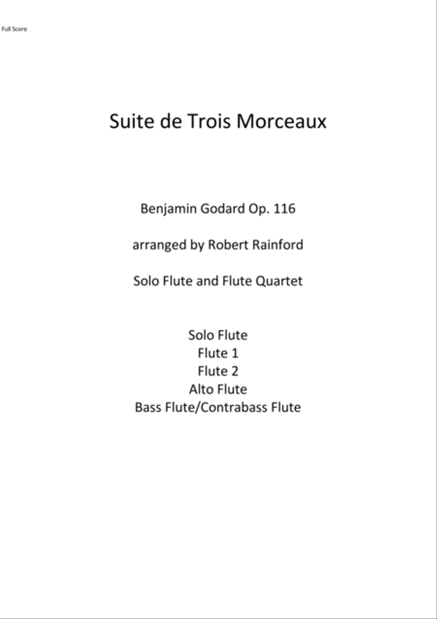 Suite de Trois Morceaux Flute scores gallery preview page 1