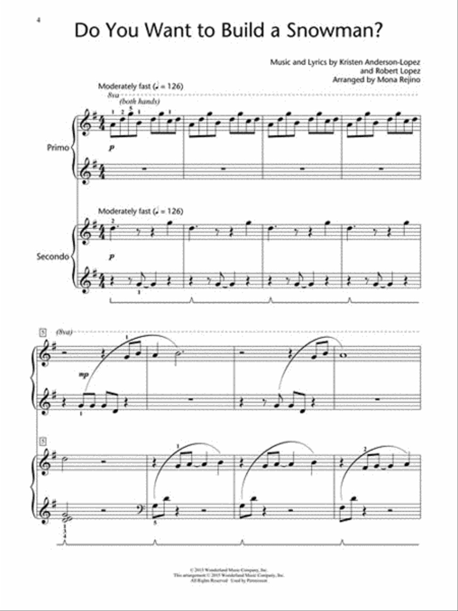 Frozen Piano Duets Piano Method scores gallery preview page 4