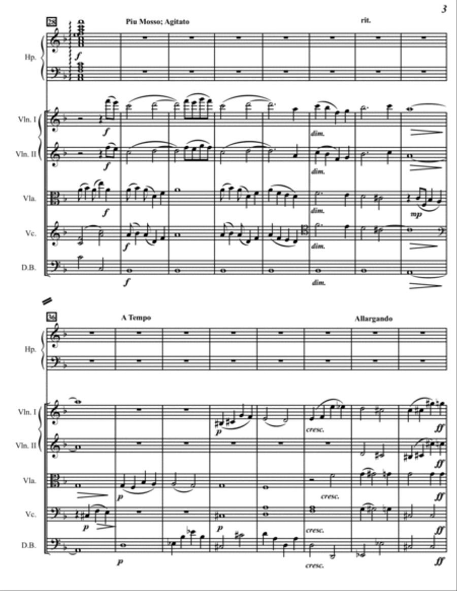 Come, Darkness for Strings and Harp String Orchestra scores gallery preview page 4