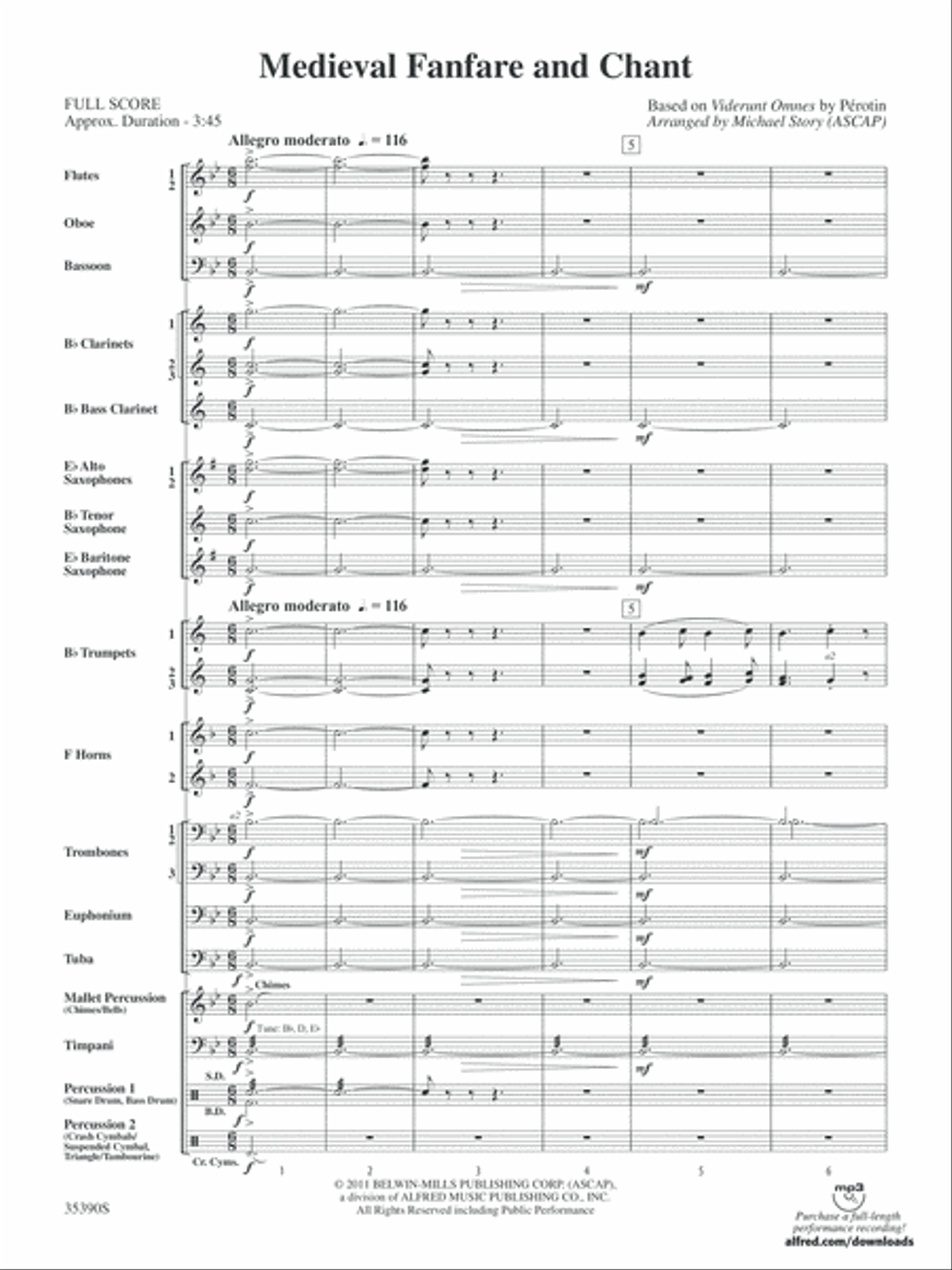 Medieval Fanfare and Chant: Score Concert Band scores gallery preview page 3