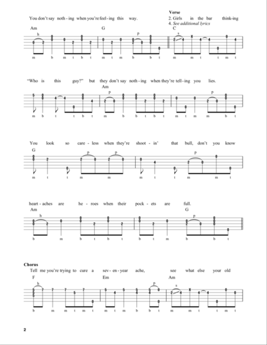 Seven Year Ache Seven Year Ache Banjo scores gallery preview page 2