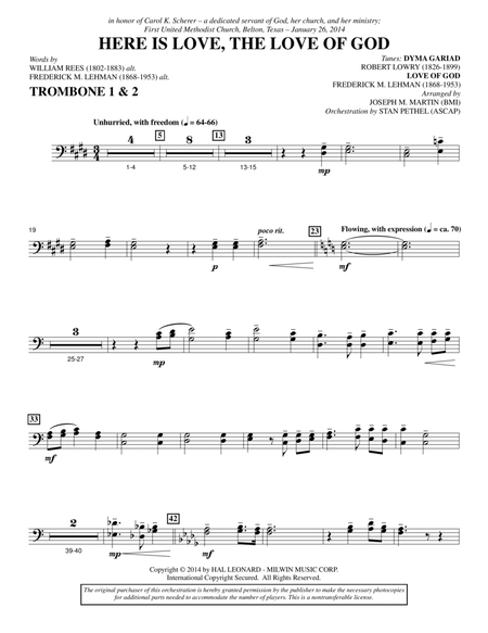 Here Is Love, the Love of God - Trombone 1 & 2