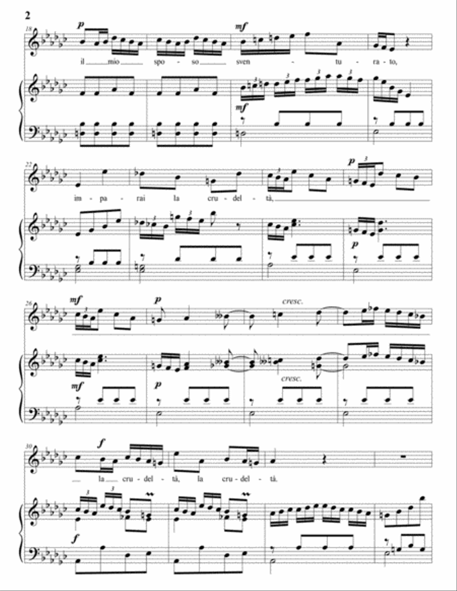 VIVALDI: Da quel ferro che ha svenato (transposed to E-flat minor) Voice scores gallery preview page 3