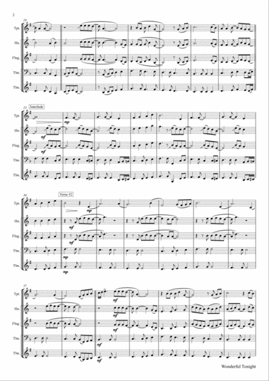 Wonderful Tonight Horn scores gallery preview page 2