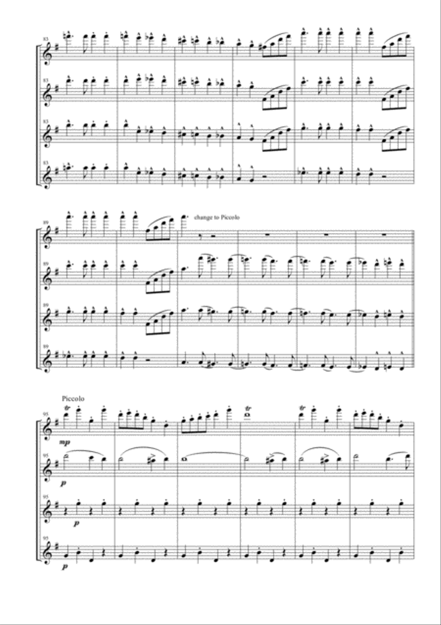 The Stars and Stripes Forever for Flute Quartet Flute Quartet scores gallery preview page 6