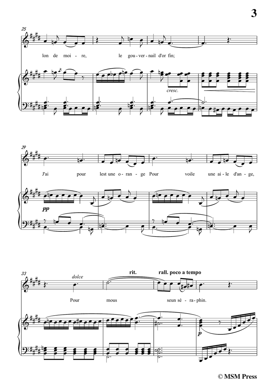 Berlioz-L'ile Inconnue in E Major,for voice and piano Piano, Vocal scores gallery preview page 5