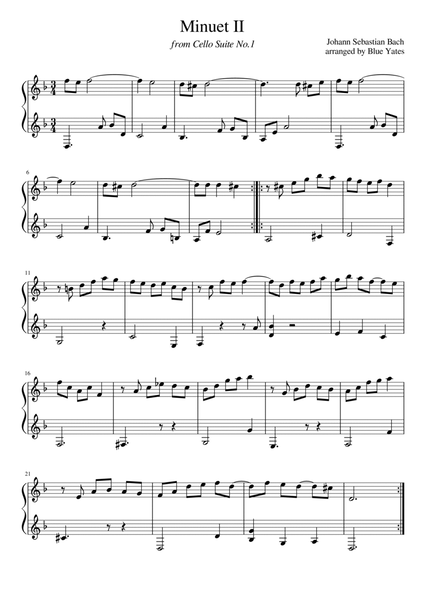 Minuet II from Cello Suite No. 1 (Johann Sebastian Bach)