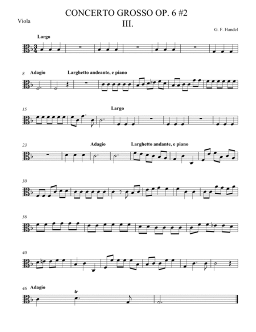 Concerto Grosso Op. 6 #2 Movement III String Orchestra scores gallery preview page 3