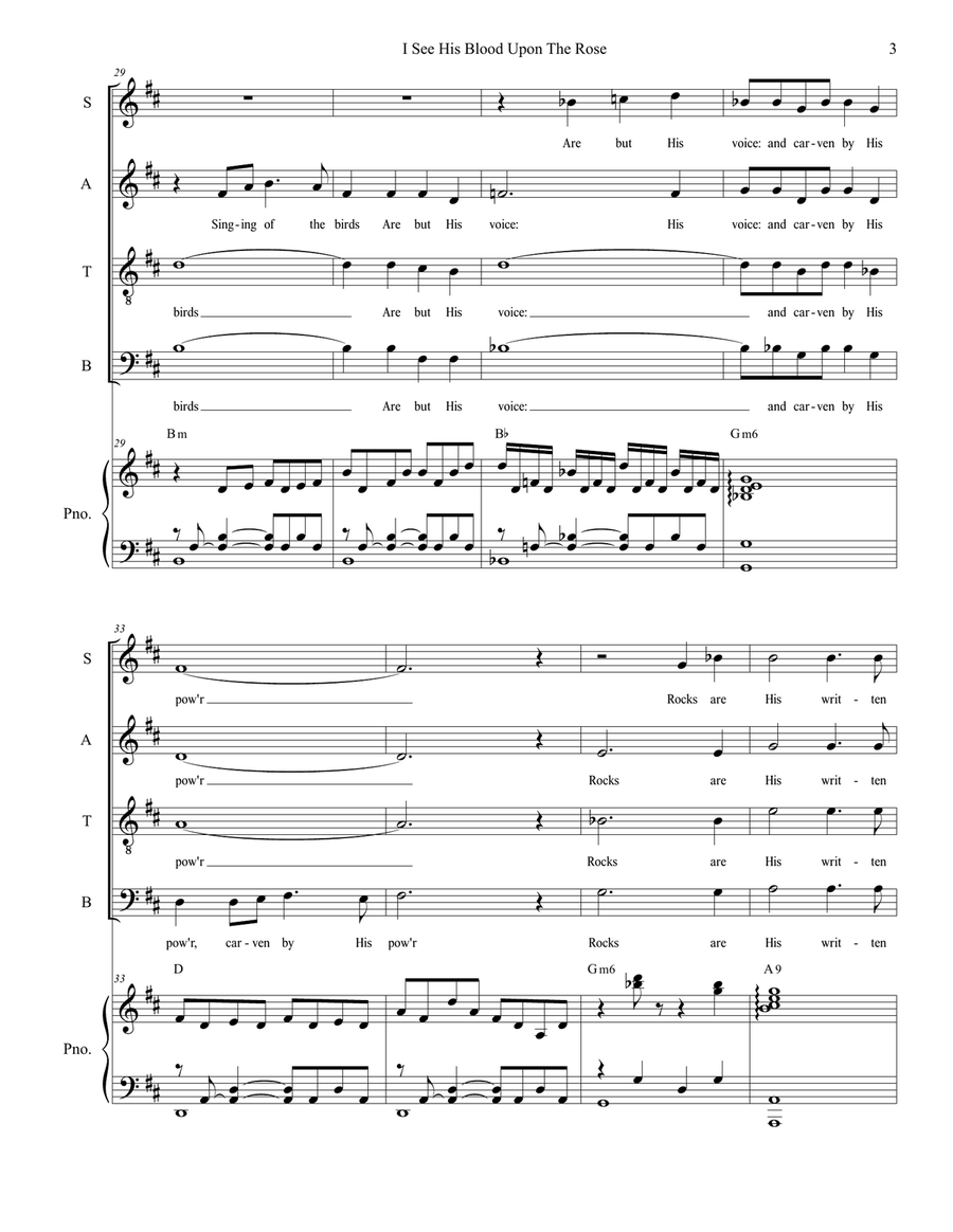 I See His Blood Upon The Rose 4-Part scores gallery preview page 4