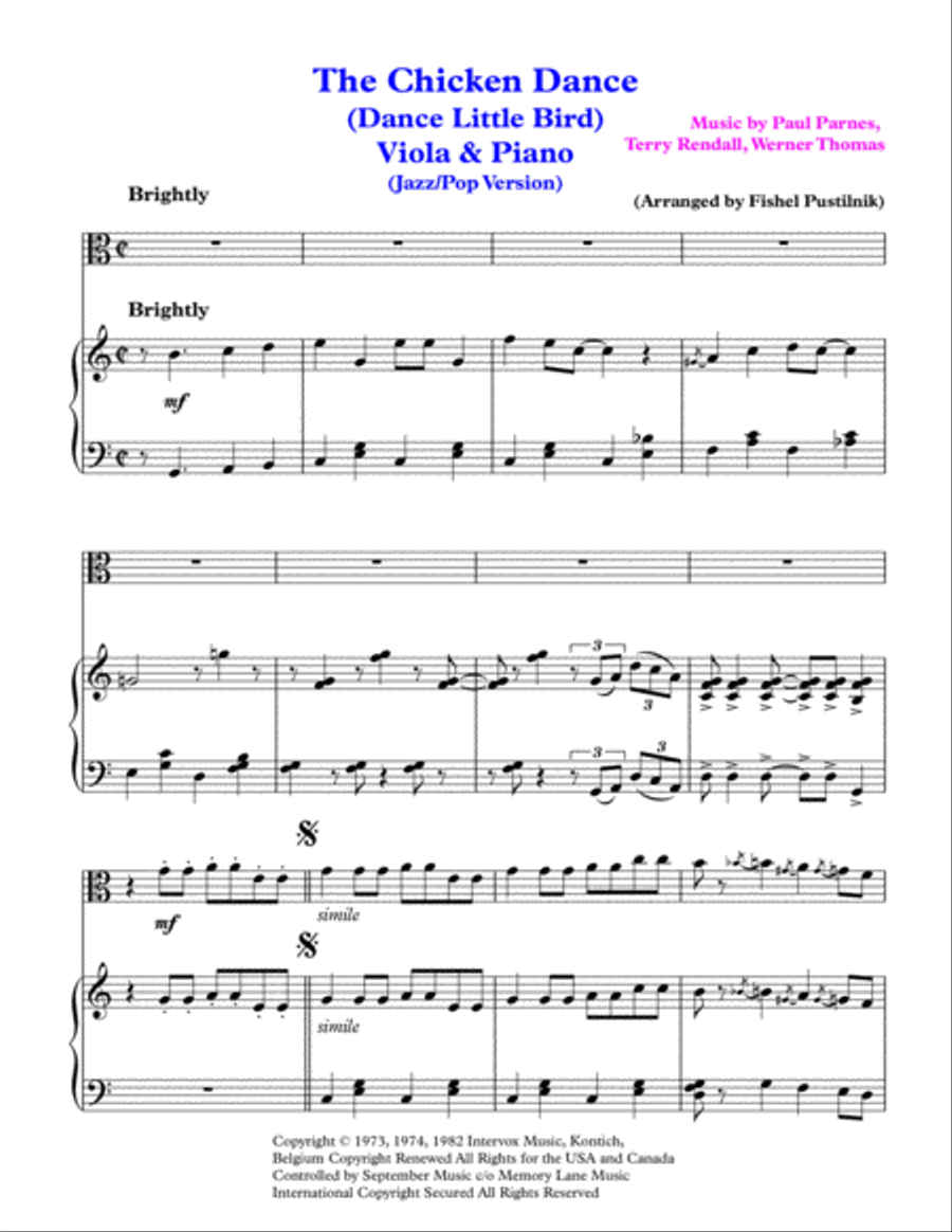 The Chicken Dance Viola scores gallery preview page 2