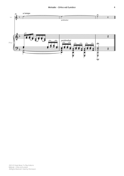 Melodie from Orfeo ed Euridice - Violin and Piano (Full Score and Parts) image number null