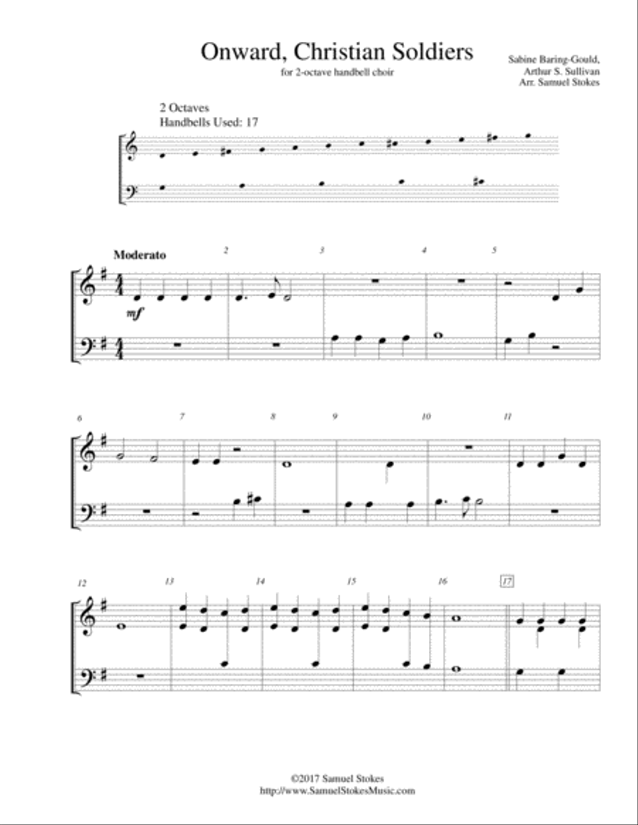 Onward, Christian Soldiers - for 2-octave handbell choir 2-Octaves scores gallery preview page 1