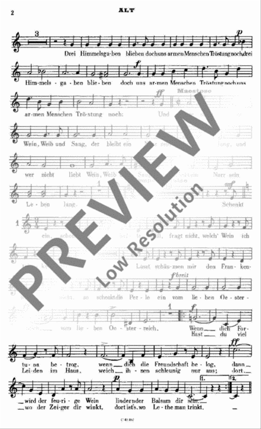 Wein, Weib und Gesang 4-Part scores gallery preview page 3
