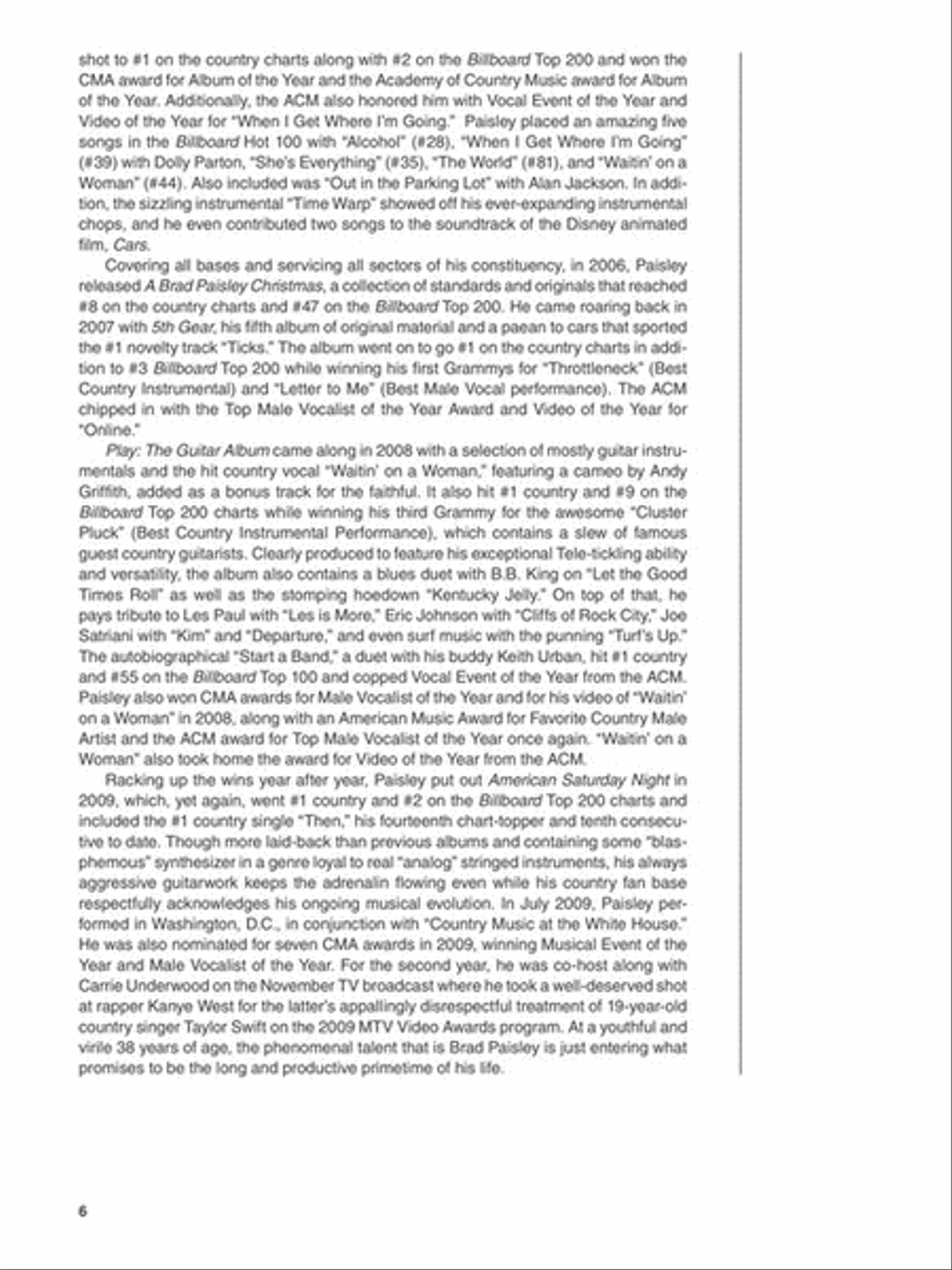 Brad Paisley Electric Guitar scores gallery preview page 5