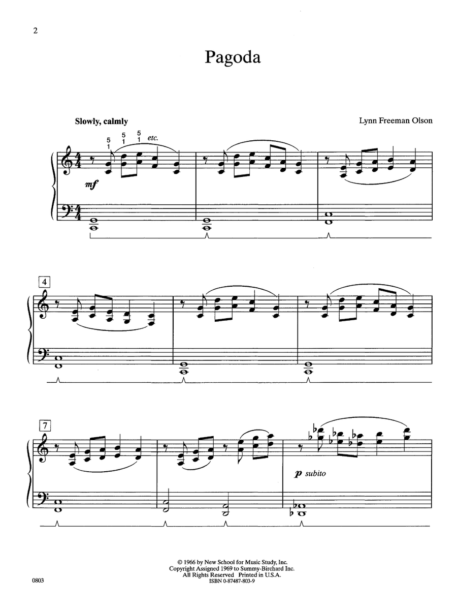 Pagoda - Piano Solo Piano Solo scores gallery preview page 1